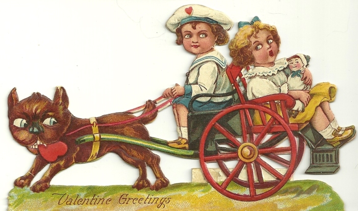 dog and cart valentine